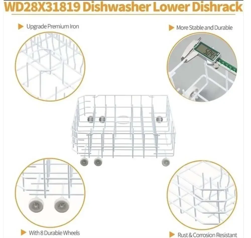 Upgraded Dishwasher Lower Rack Replacement for GE Kenmore Hotpoint GSD2100V55WW